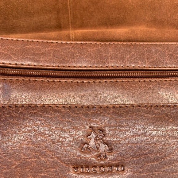Visconti London Brown Leather Messenger Bag - Picture 5 of 13